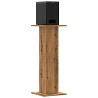 Speakerstandaards 2 st 30x30x80 cm hout artisanaal eikenkleurig 3