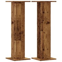 Speakerstandaards 2 st 30x30x95 cm bewerkt hout oud houtkleurig 2