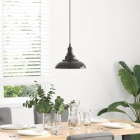 Hanglamp in hoogte verstelbaar E27 &Oslash;31 cm metaal glanzend zwart 3