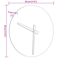 Wandklok met lichtgevende wijzerplaat en wijzers &Oslash;30 cm geel 8