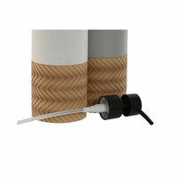 Zeepdispenser Home ESPRIT Wit Grijs Natuurlijk Hars Polyethyleen 7,5 x 7,5 x 18,5 cm (2 Stuks) 2