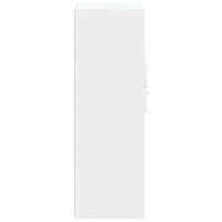Hoge kast 30x42,5x124 cm bewerkt hout wit 5