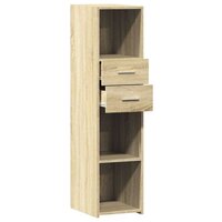 Hoge kast 30x42,5x124 cm bewerkt hout sonoma eikenkleurig 7
