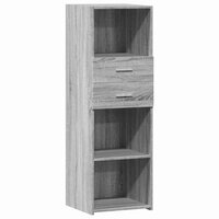 Hoge kast 40x42,5x124 cm bewerkt hout grijs sonoma eikenkleurig 2