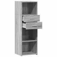 Hoge kast 40x42,5x124 cm bewerkt hout grijs sonoma eikenkleurig 7