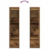 Hoge kast 29,5x34x119,5 cm bewerkt hout oud hout 9
