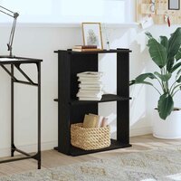 Boekenkast 3-laags 60x30x80 cm bewerkt hout zwart 3
