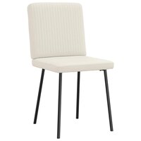 Eetkamerstoelen 2 st fluweel cr&egrave;mekleurig 3