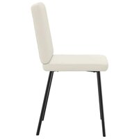 Eetkamerstoelen 2 st fluweel cr&egrave;mekleurig 5