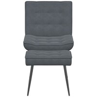 Relaxstoel met voetenbank fluweel donkergrijs 5