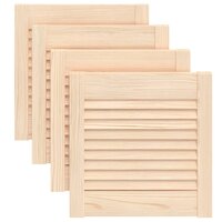 Kastdeuren met lamellen 4 st 39,5x39,4 cm massief grenenhout 2