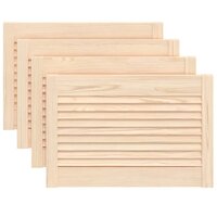Kastdeuren met lamellen 4 st 39,5x59,4 cm massief grenenhout 2