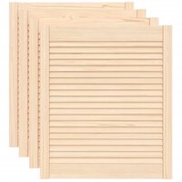 Kastdeuren met lamellen 4 st 69x59,4 cm massief grenenhout 2