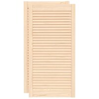 Kastdeuren met lamellen 2 st 99,3x49,4 cm massief grenenhout 2