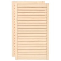 Kastdeuren met lamellen 2 st 99,3x59,4 cm massief grenenhout 2