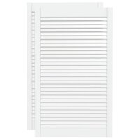 Kastdeuren met lamellen 2 st 99,3x59,4 cm grenenhout wit 2