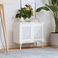 Kastdeuren louvredesign 2 st 39,5x29,5 cm wit 3