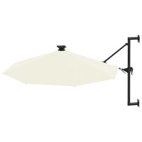 Wandparasol met LED&amp;apos;s 300 cm zandkleurig 3