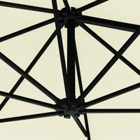 Wandparasol met LED&amp;apos;s 300 cm zandkleurig 8