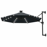 Wandparasol met LED&amp;apos;s 300 cm antracietkleurig 2
