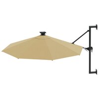 Wandparasol met LED&amp;apos;s 300 cm taupe 3