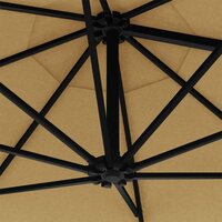 Wandparasol met LED&amp;apos;s 300 cm taupe 8