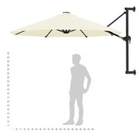 Wandparasol met metalen paal 300 cm zandkleurig 9