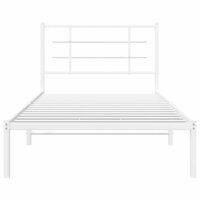 Bedframe met hoofdbord metaal wit 107x203 cm 5