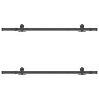 Doos met onderdelen voor schuifdeur 152,5 cm staal zwart 6