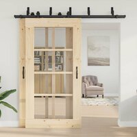 Doos met onderdelen voor schuifdeur 213,5 cm staal zwart 3