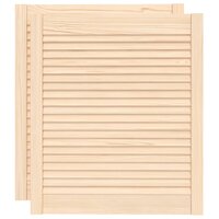 Kastdeuren met lamellen 2 st 69x59,4 cm massief grenenhout 2