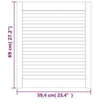 Kastdeuren met lamellen 2 st 69x59,4 cm massief grenenhout 6
