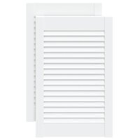 Kastdeuren met lamellen 2 st 61,5x39,4 cm grenenhout wit 2