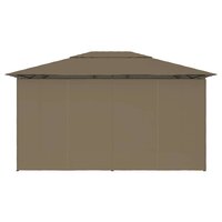 Tuinpaviljoen met gordijnen 180 g/m&sup2; 4x3 m taupe 5