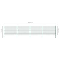 Schuttingpaneel met palen 6,8x1,2 m ijzer groen 5