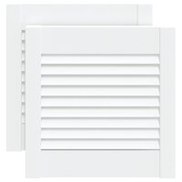Kastdeuren met lamellen 2 st 39,5x39,4 cm grenenhout wit 2