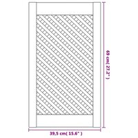 Kastdeuren met latwerk 2 st 39,5x69 cm massief grenenhout 6