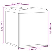 Opbergbankje 42x42x45 cm bewerkt hout artisanaal eikenkleur 9