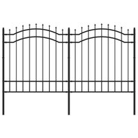 Tuinhek met spijlpunten 165 cm gepoedercoat staal zwart 2