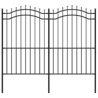 Tuinhek met spijlpunten 222 cm gepoedercoat staal zwart 2