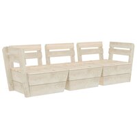 Tuinbank 3-zits pallet ge&iuml;mpregneerd vurenhout 2