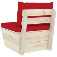 Tuinmiddenbank met kussens pallet ge&iuml;mpregneerd vurenhout 5