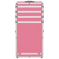 Make-up trolley aluminium roze 2