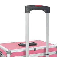 Make-up trolley aluminium roze 9