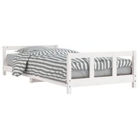 Kinderbedframe 90x190 cm massief grenenhout wit 2