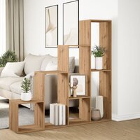 Kamerscherm / boekenkast 143,5x29x143,5 cm hout artisanaal eik 4