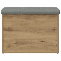 Opbergbankje 62x42x45 cm bewerkt hout artisanaal eikenkleur 4