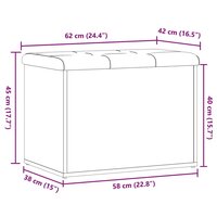 Opbergbankje 62x42x45 cm bewerkt hout artisanaal eikenkleur 8
