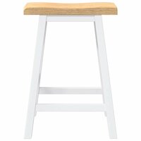 Barkrukken 2 stuks Wit Massief Hout Rubber 5