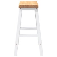 Barkrukken 2 stuks Wit Massief Hout Rubber 6